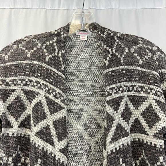 Xhilaration Womens Cardigan Sweater Gray White Aztec Long Sleeve Open Front XS - Picture 3 of 11
